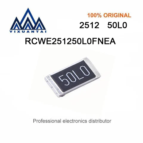 20pcs/Lot  RCWE251250L0FNEA   2512 Marking  50L0 【RES 0.05 OHM 1% 2W 2512 SMD】New and Original