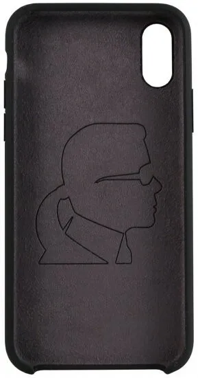 Чехол CG Mobile Karl Lagerfeld Liquid silicone Ikonik outlines Hard для iPhone X/XS цвет Черный/Розовый | Мобильные