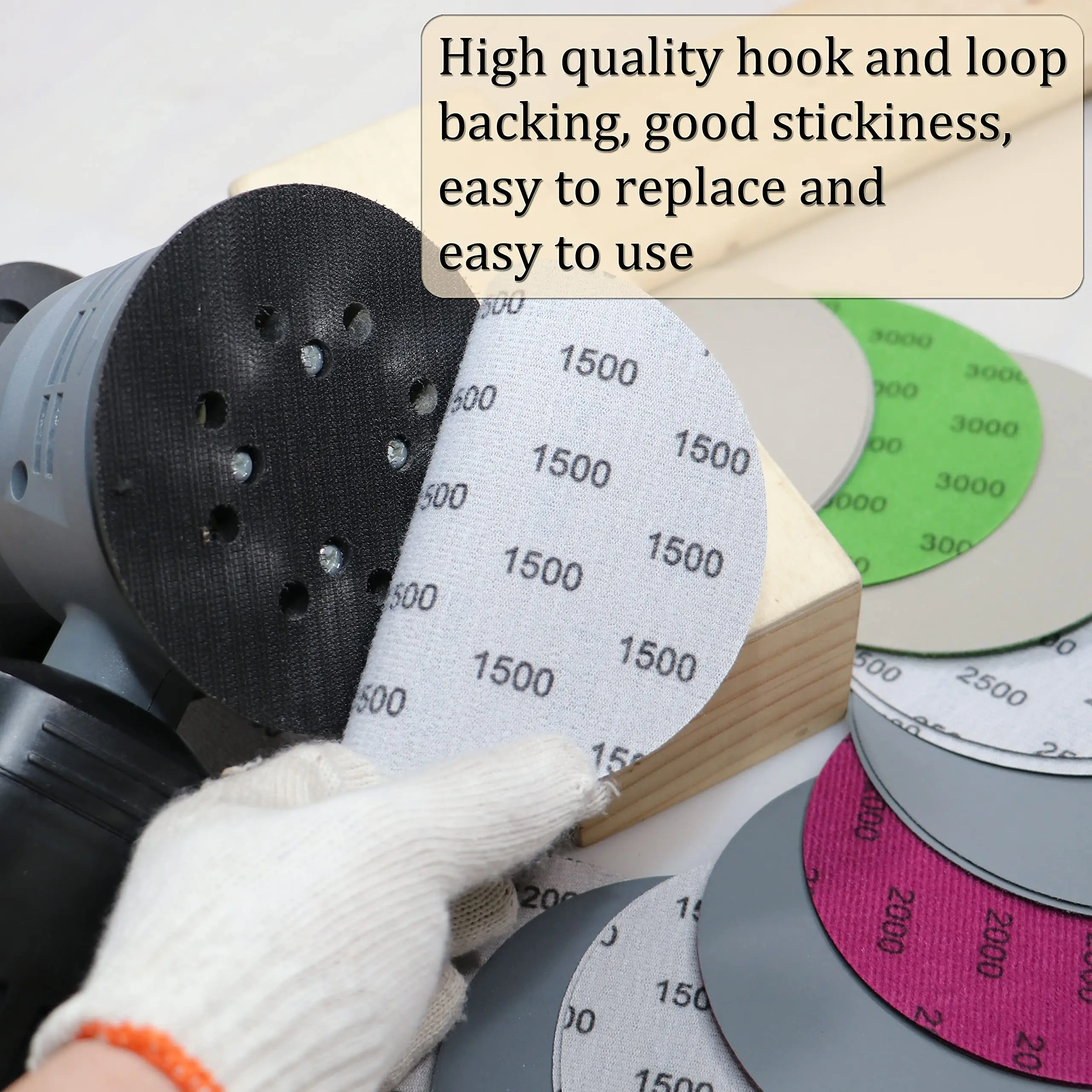 50Pcs 5 Inch 125mm Waterproof Sanding Discs Hook & Loop Silicon Carbide Sandpaper Wet/Dry 60 -10000 Grit for Polishing Grinding - купить