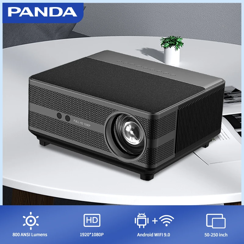 

PANDA RD-836A Full HD 1080P Projector Enclosed LED Beam Projector Auto Focus Correction 800 Ansi Smart Android 9.0 Home Theater