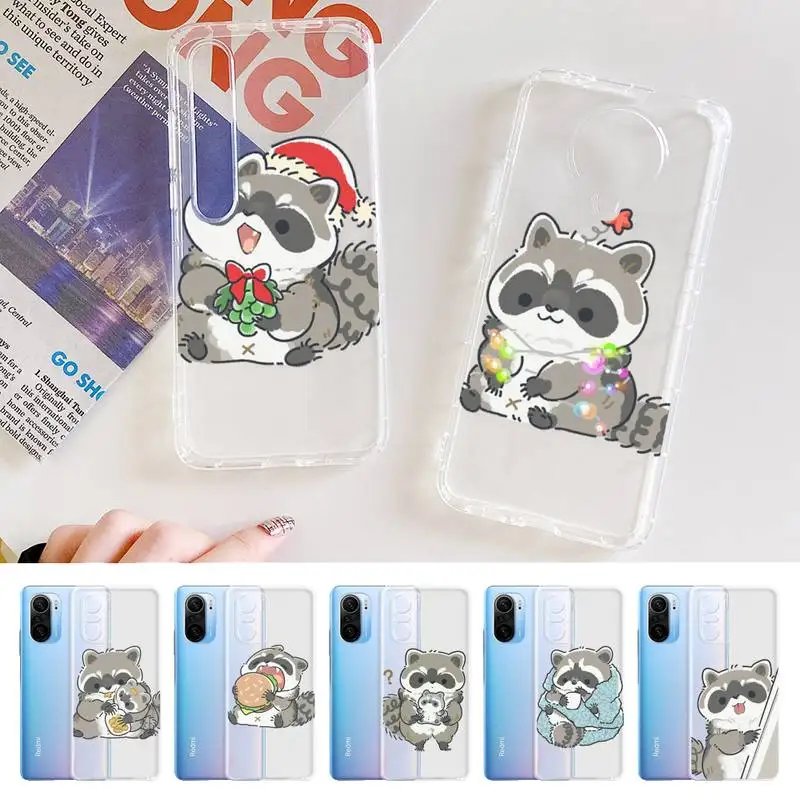 

Cute Raccoon Phone Case for Samsung S20 S10 lite S21 plus for Redmi Note8 9pro for Huawei P20 Clear Case