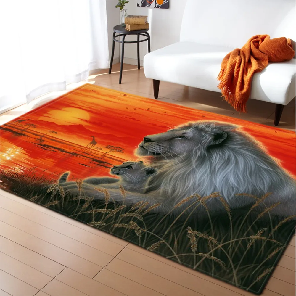 

Animal Lion Pattern Rug Kids Room Rug Living Room Bedroom Sofa Home Decor