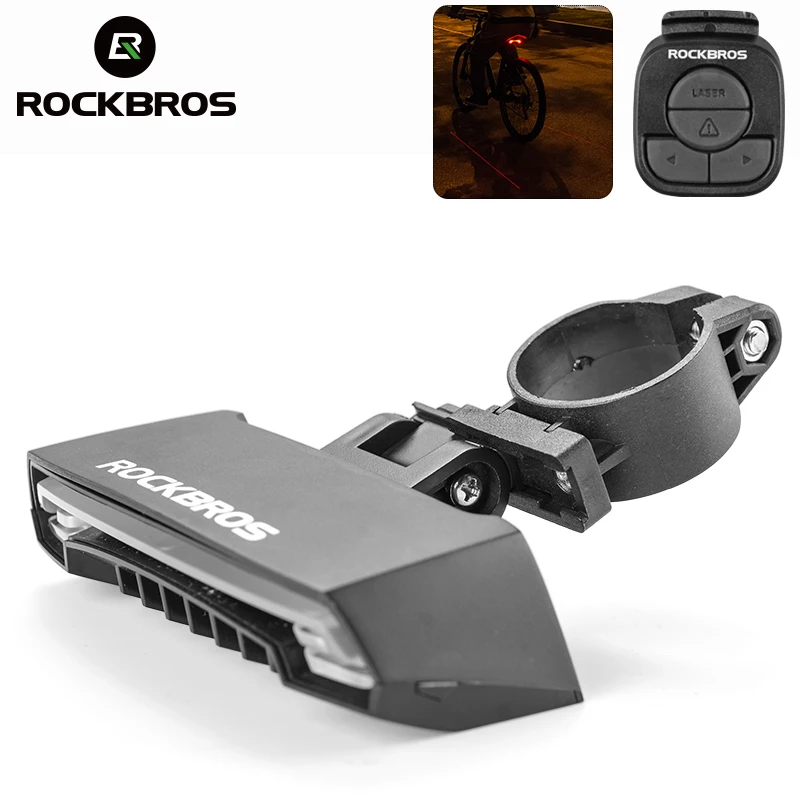 

Оптовая продажа, задний фонарь Rockbros, лазерный сигнал поворота, умный датчик, велосипедный фонарик с дистанционным управлением, лампа для горного велосипеда, задний фонарь