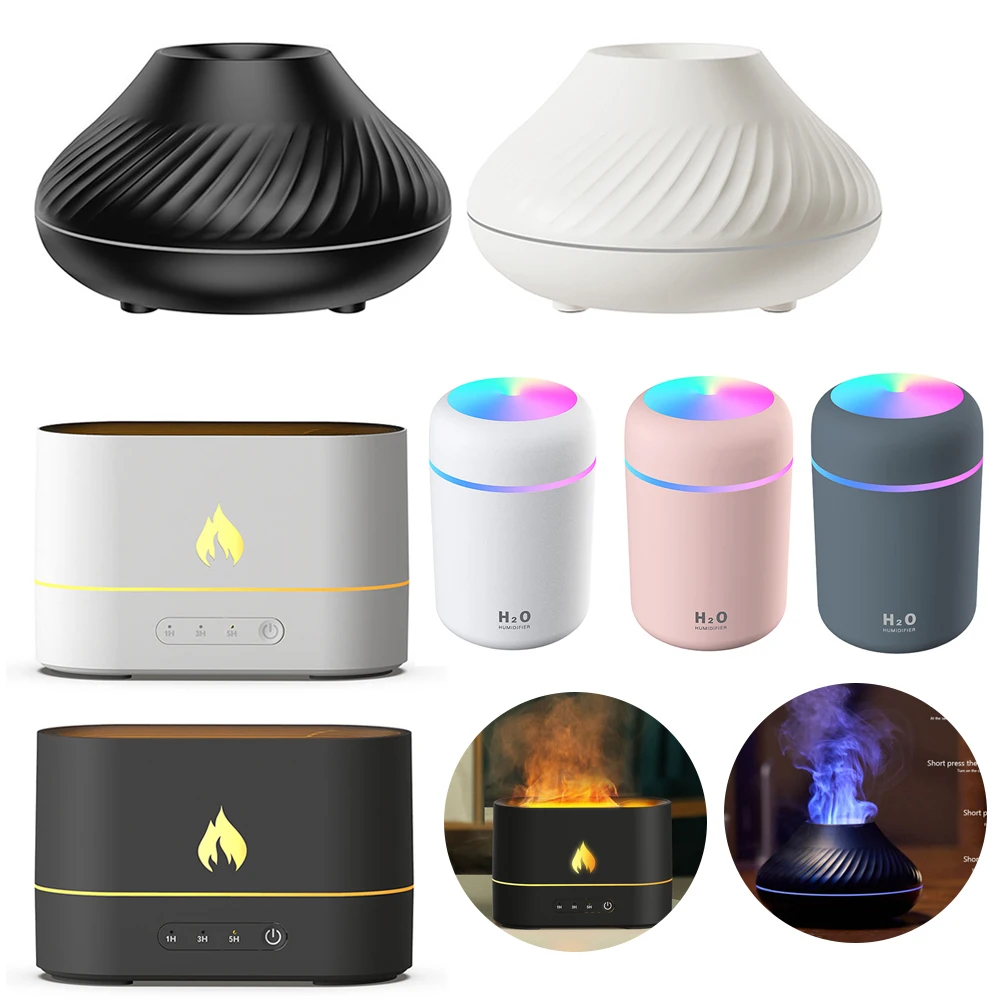 

Flame Air Humidifier Essential Oil Diffuser Ultrasonic Air Humidifier Home Office Fragrance Sooth Sleep Atomize for Home Office
