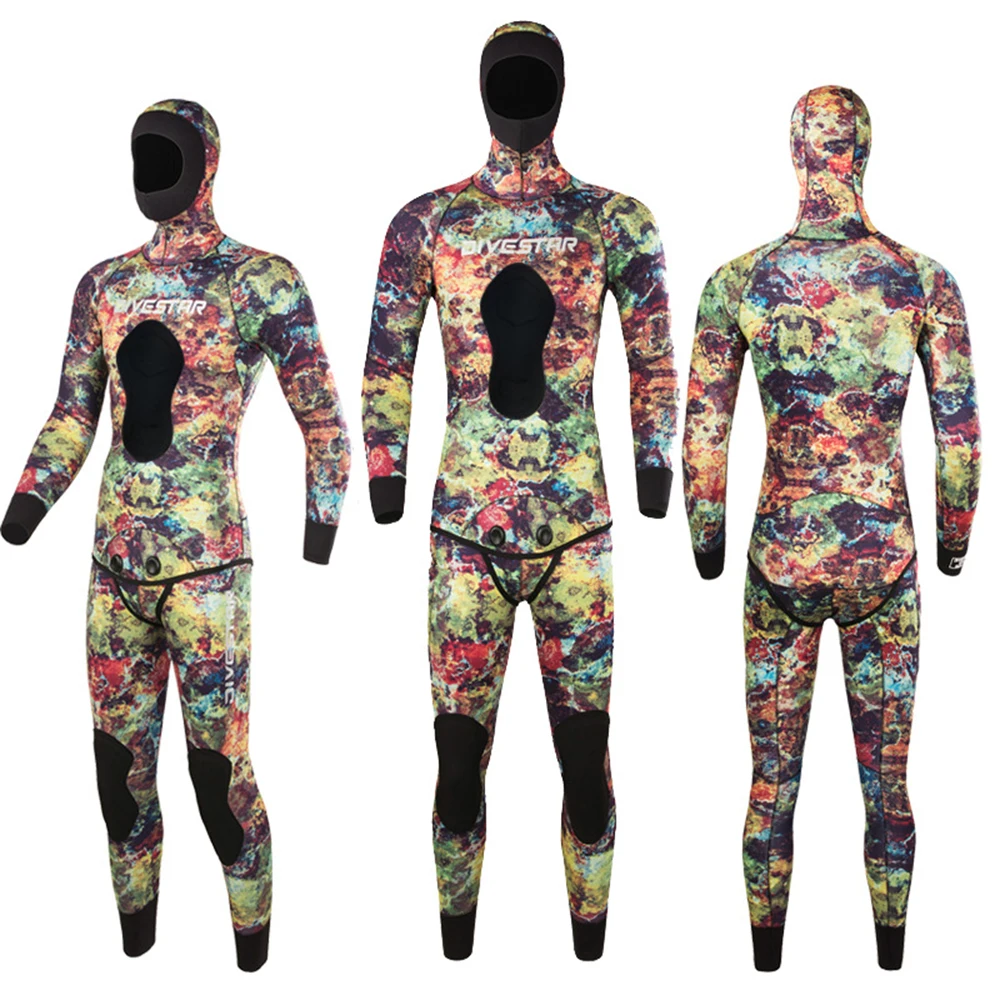 3MM Neoprene Camouflage Wetsuit Men's Professional Split Warm Sunscreen Underwater Hunting Fishing Snorkeling Wetsuit 2022