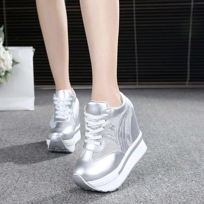 Ladies Wedge Sneakers High Top Casual Shoes Women Platform Trainers Footwear Heels Zapatillas Mujer  Plus Size   46