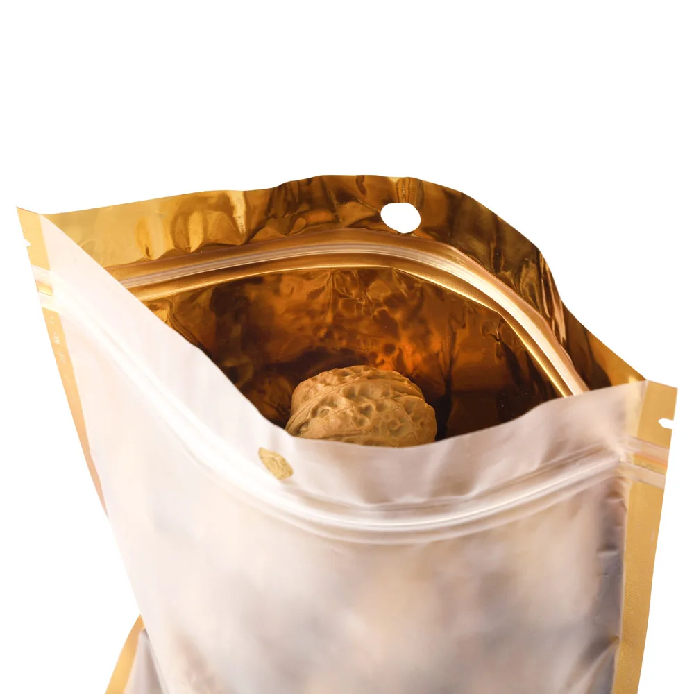 100 шт./лот пищевые пакеты на молнии с гранулированным сахаром 10 5x15 см Передняя