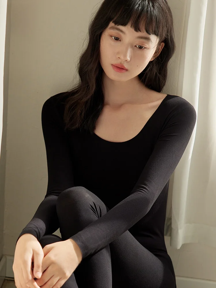 Meiyabi Traceless Thermal Heattech нижнее белье женский костюм на флисовой подкладке утепленные