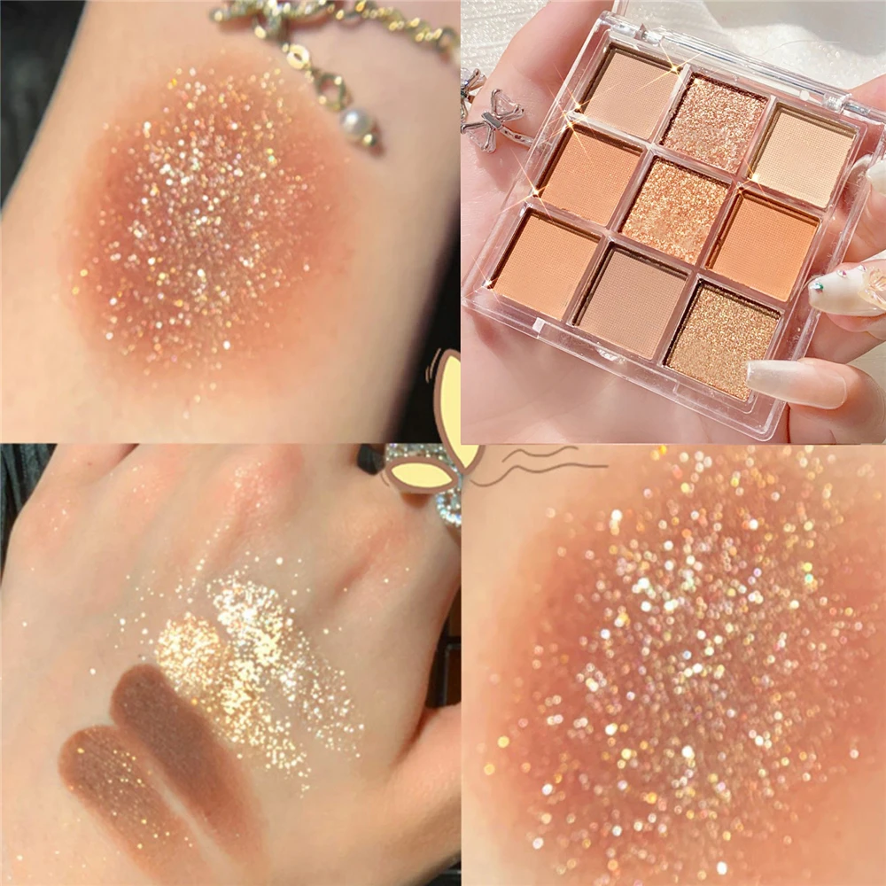 

9 Colors Sakura Christmas Palette Shimmer Shine Eyeshadow Palette Matte Glitter Eyeshadow Palette Shiny Eye Shadow Eye Pigments