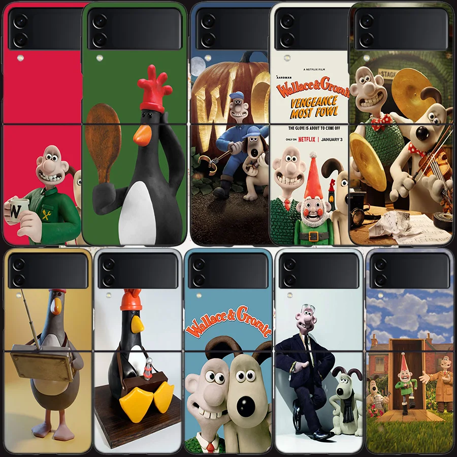Фото W-WallaceS милый чехол G-Gromit для Samsung Z Flip 6 5G Galaxy Z Flip 5 4 3 5G Черный жесткий чехол для сотового телефона Роскошный чехол для ПК №1