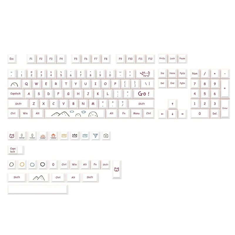 

PBT Keycaps 132 Keys Dye-Sublimation Keycaps XDA Profile For Cherry Gateron MX Switches Mechanical Keyboards