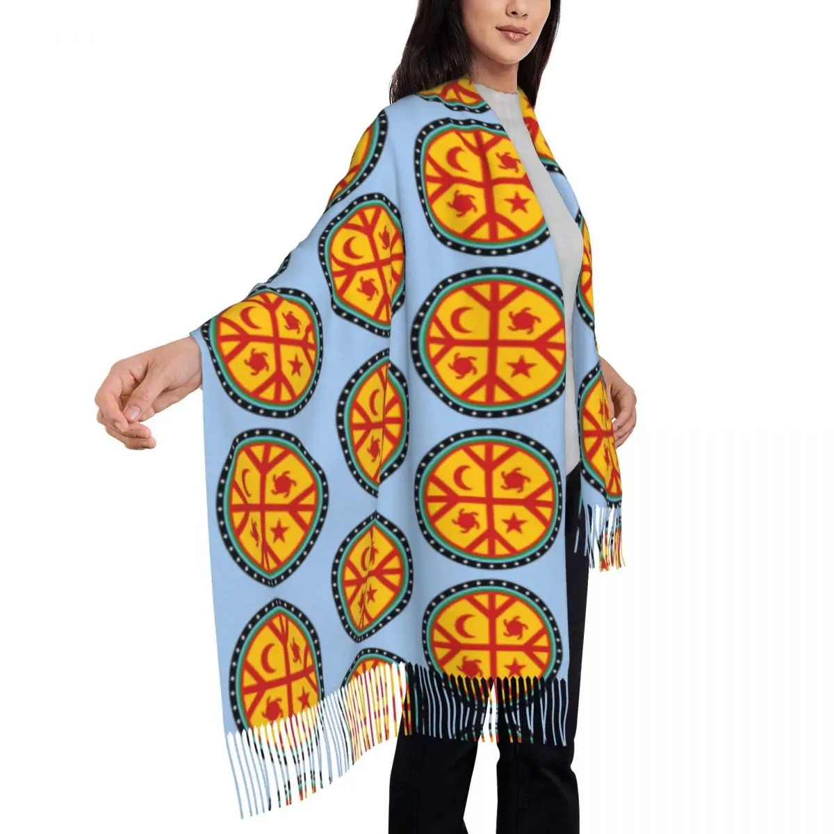 Mapuche Чили Аргентина Южная Америка шарф с кисточками женские мягкие теплые шали и