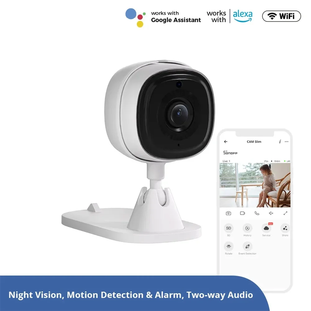 

Смарт-камера видеонаблюдения SONOFF Slim с поддержкой Wi-Fi и функцией ночной съемки
