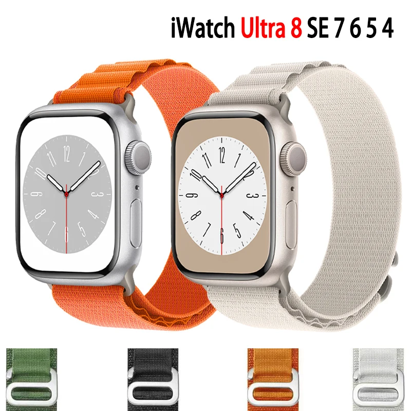 

Alpine loop strap For apple watch band 45mm 49mm 41mm 44mm 40mm Nylon Smartwatch Bracelet Belt iwatch Series 3 5 SE 6 7 8 Ultra
