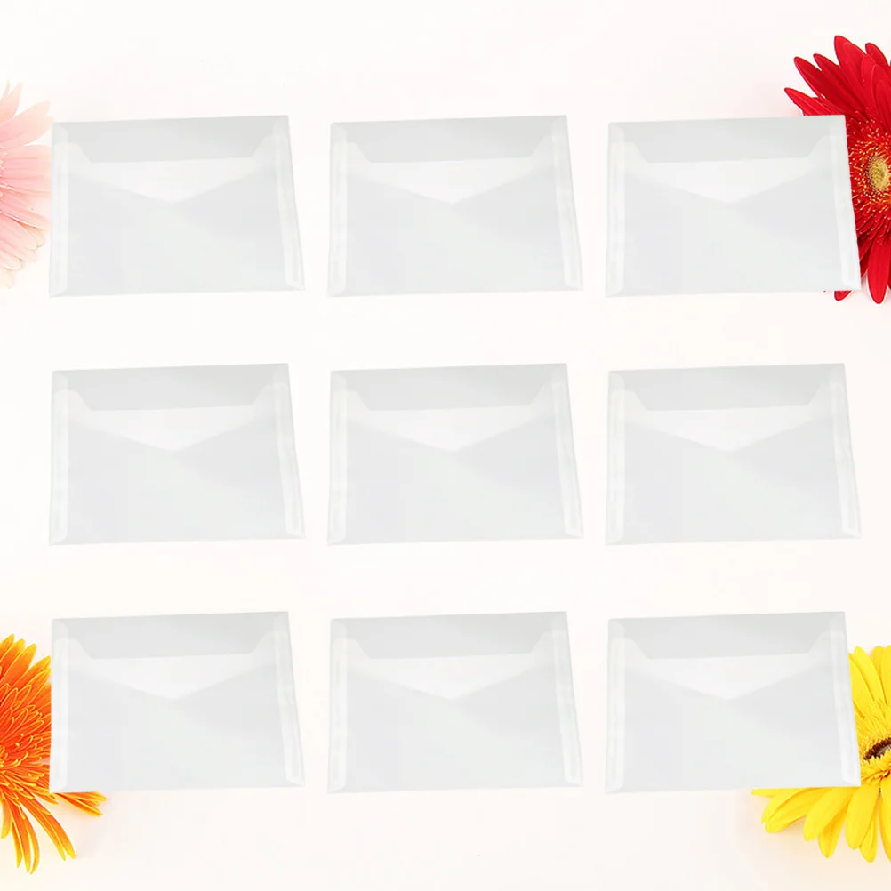50 Pcs Wedding Envelopes Vellum Envelopes Bag Transparent Envelopes Postcard Folders Square Paper Envelopes