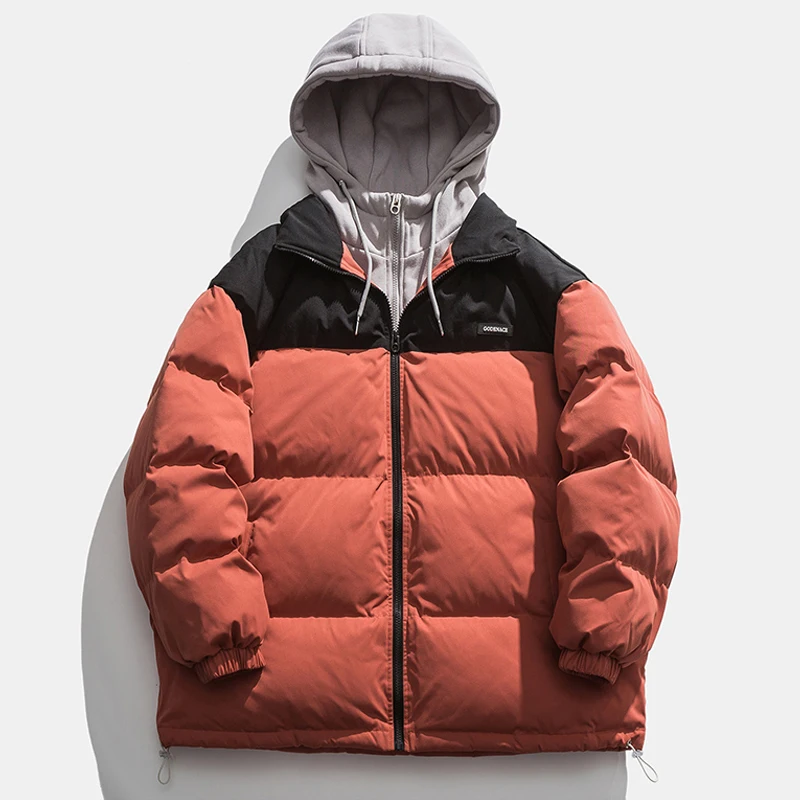 Legible 2022 Winter Jacket Men Casual Loose Thicken Warm Mens Parkas Solid Stand Collar Winter Coat Man