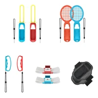 1 set tennis racket left right handle sports grip kit compatible with ns switch joy con controller sports game accessory
