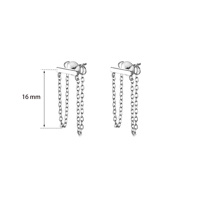 Women's Fashion Short Chain Tassel Drop Earrings Simple Style Geometric Earring Piercing Accessories Female Dangle Earring Gifts