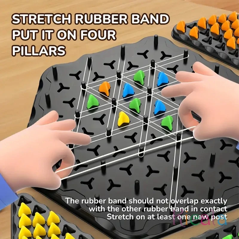 Triggle Game Chain Треугольная игра в шахматы Резиновая настольная для детей и взрослых