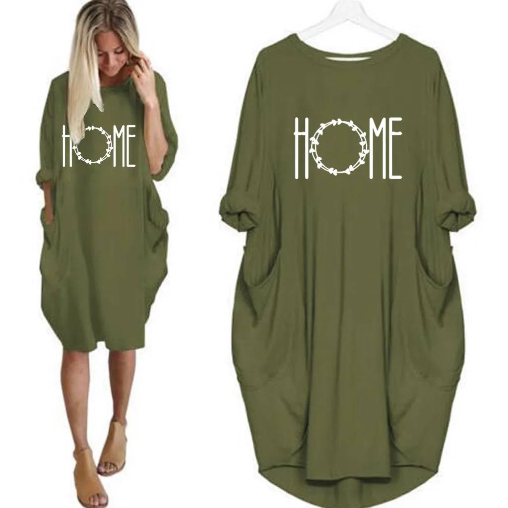 

Женский джемпер, женское объемное мини-платье с длинным рукавом и карманами, одежда для женщин