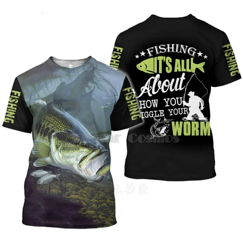 

New Summer Male T-Shirt O Neck Oversized Clothing Tuna Graphic 3d Shirt 6xl Outdoor Short Sleeve Tops Loose Y2k Fishing Apparel