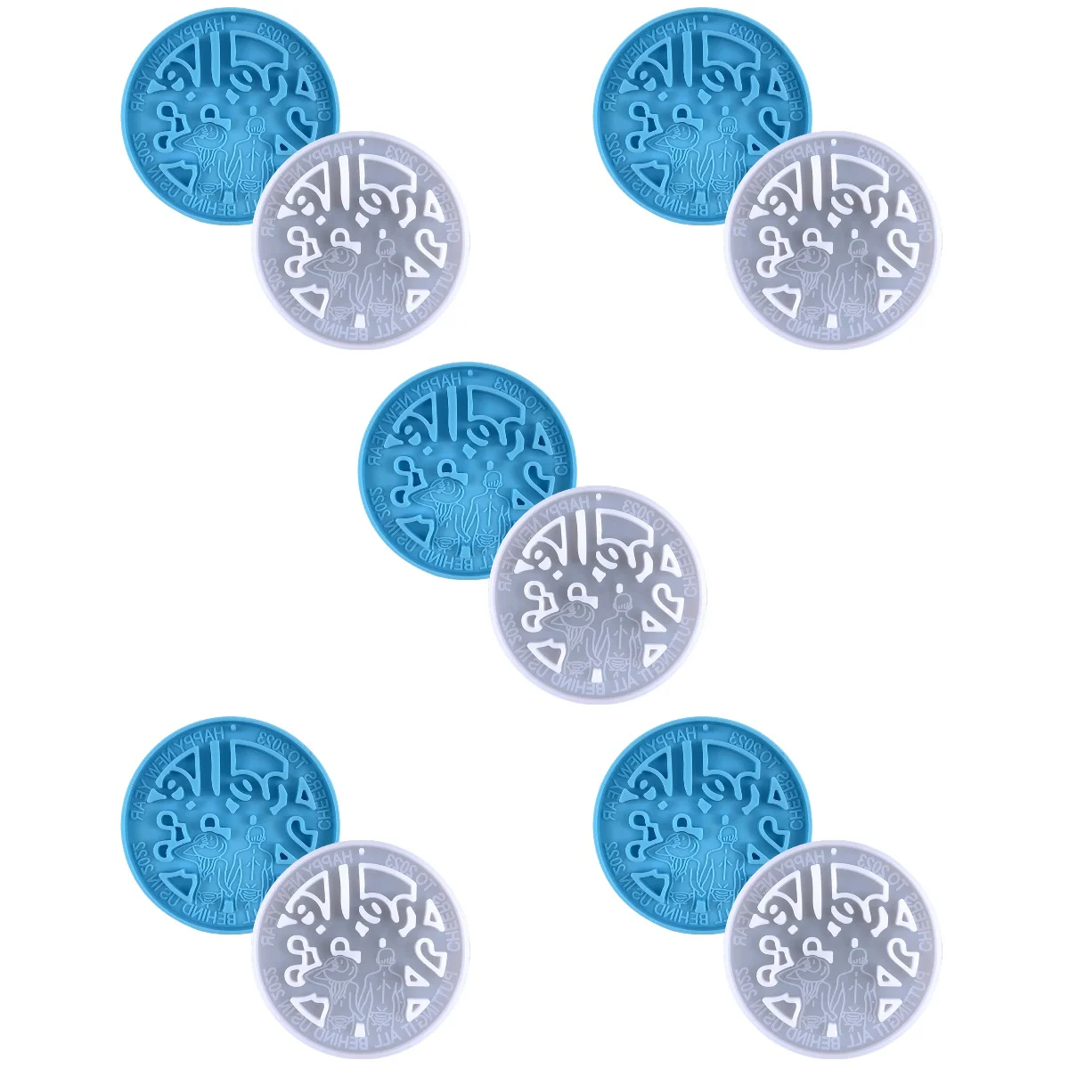 

10 Key Chain Flexible Couple Keychain Pendant Casting Molds