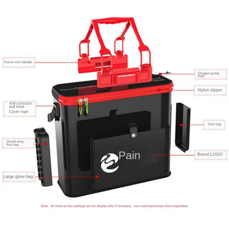 

Fish Protection Bucket Outdoor Double Shoulder Backstick Portable Multipurpose Live Fish Bucket Fish Box