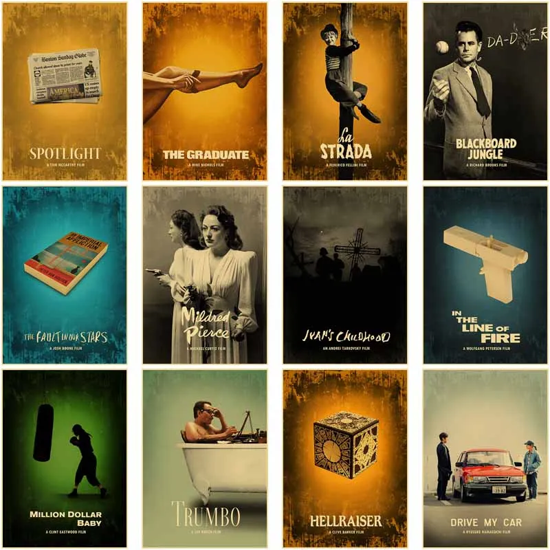 

Classic Movie Series Retro Posters and Prints Office Decoration Interior Paintings Home Wall Decor Room Decorative Pictures Gift