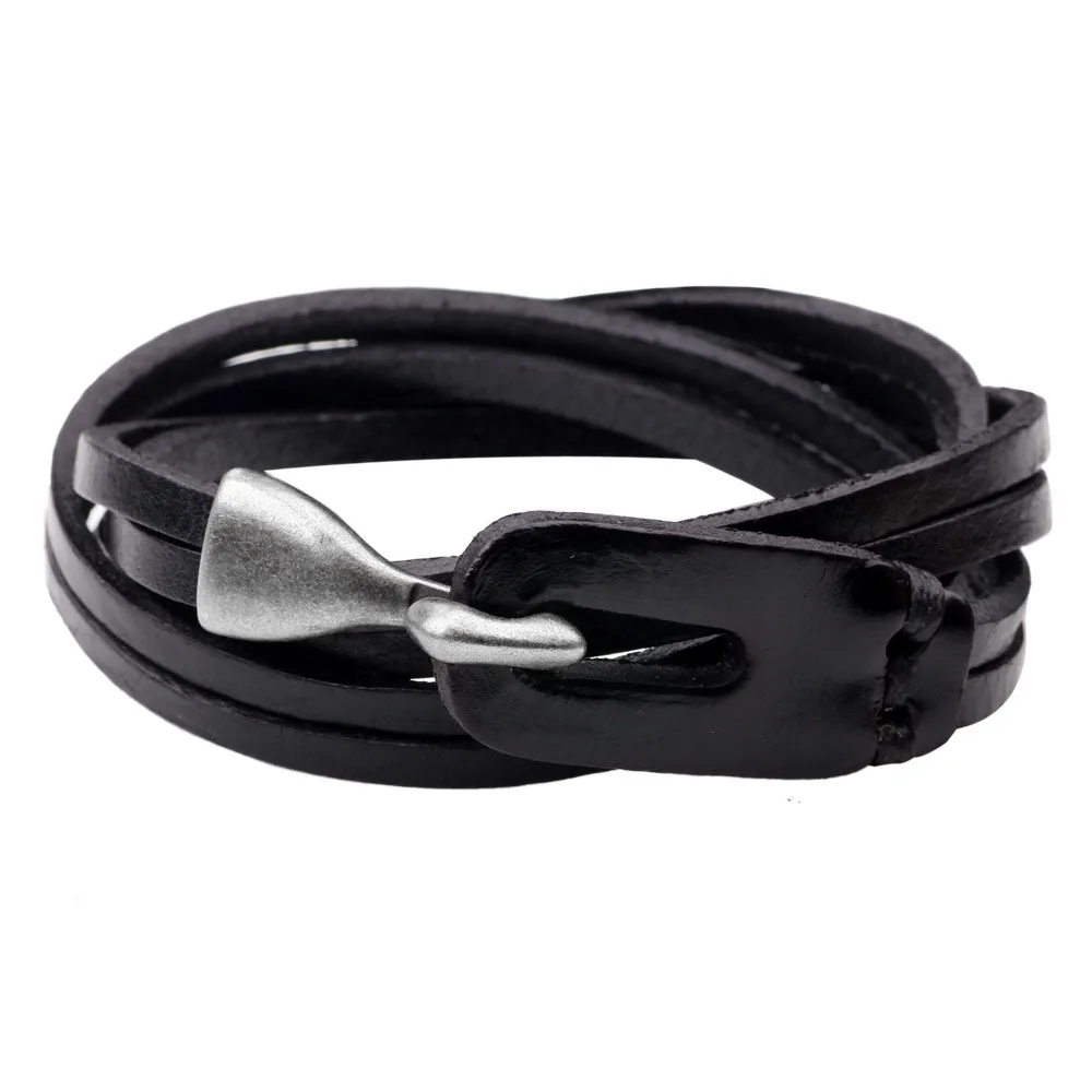 

Kirykle Men And Women Vintage Hooks Multilayer Wrap bracelet Leather Charm Bracelets Bangles Jewelry Accessories