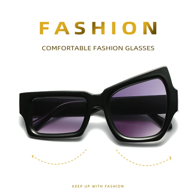 

Солнцезащитные очки в стиле хип-хоп для мужчин и женщин, модные ассиметричные большие, с выбором бровей