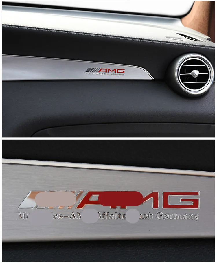 

2Pcs For Mercedes AMG W202 W203 W204 W210 W211 W124 Car Tticker Interior Console Door Handle Metal Decal Automotive Accessories