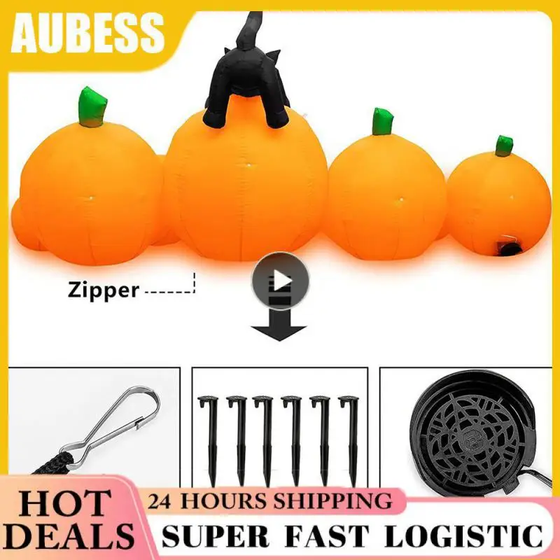 

8 Feet Halloween Decoration Inflatable Pumpkin Explosion Animation Witch Cat Pumpkin Built-in LED Light