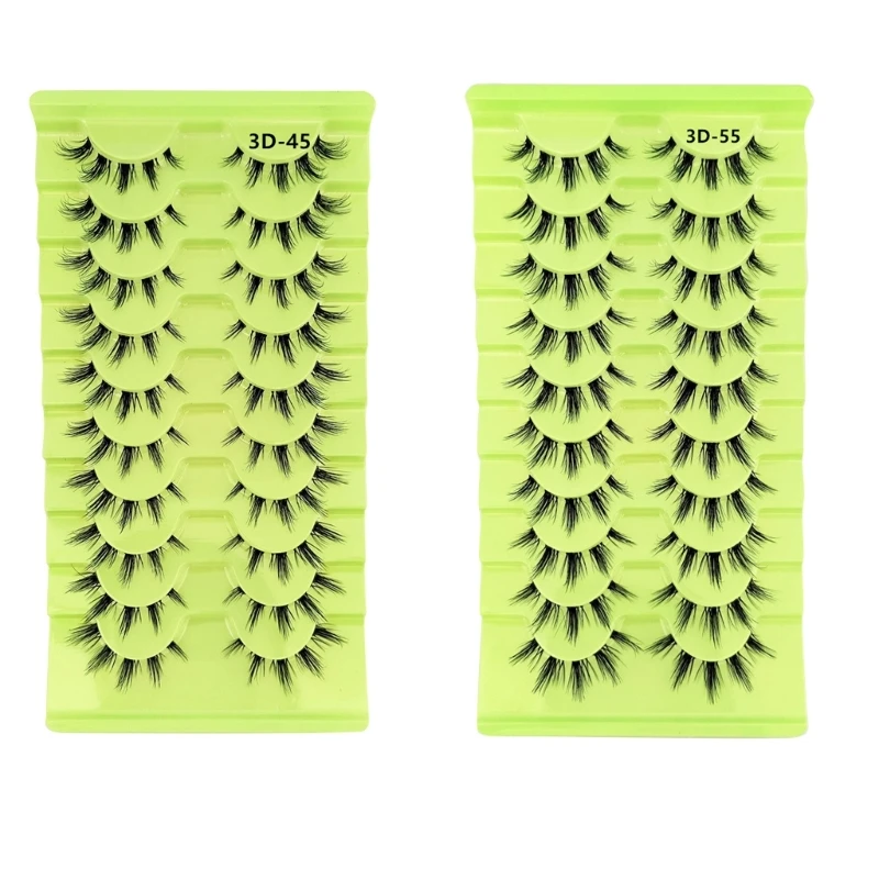 

10 Pairs Natural False Eyelashes Transparent Eyelashes Dramatic Eyelashes Makeup