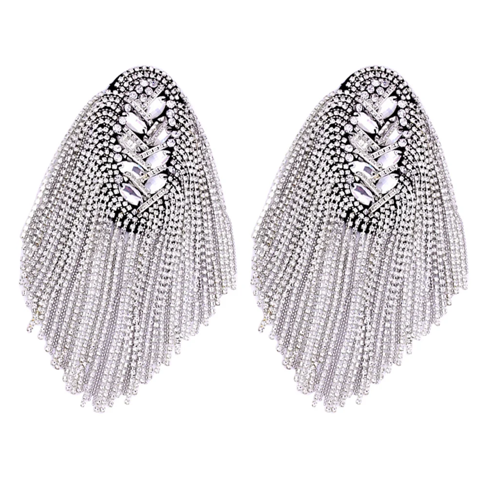 

Tassel Chain Epaulet Vintage Punk Link Shoulder Board Badge Fringe Epaulet Shoulder Mark 1 Pair Epaulettes on the Pads