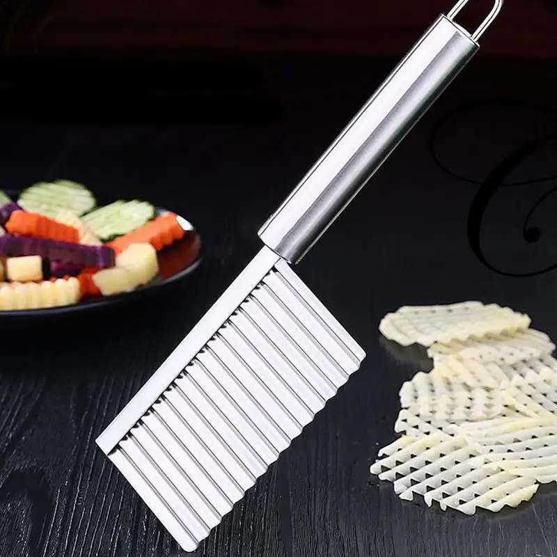 Слайсер из нержавеющей стали для картофеля волнистый нож резки фруктов и овощей