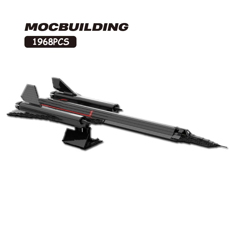 

MOC Building Blocks SR-71 Jet Aircraft Model Military Plane Assembled Bricks Children Creative Space Wars Fighter Toys 1968PCS
