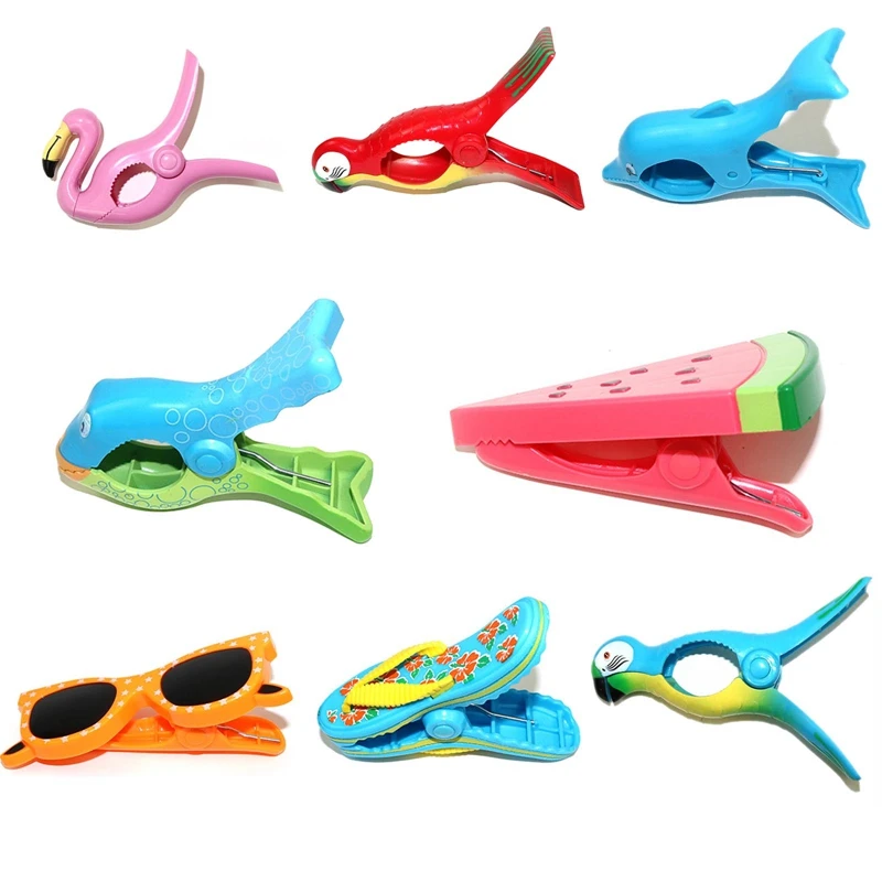 S Clips For Sunbeds Sun Lounger Animal Decorative Clothes Pegs Pins Large Drying Racks Retaining Clip