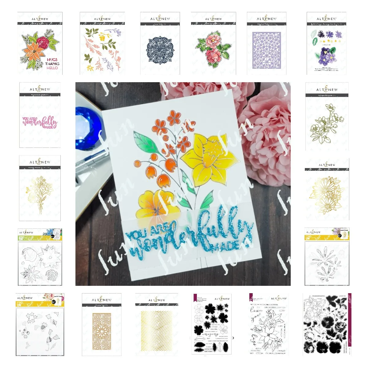 

2022 New Spring Flowers Bouquet Lacy Doily Clear Stamps or Metal Cutting Dies Hot Foil Stencils for DIY Paper Cards Scrapbooking