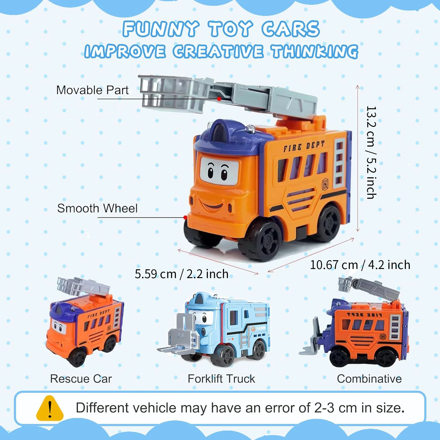 4 шт. автомобили-трансформеры для малышей забавные детей милые