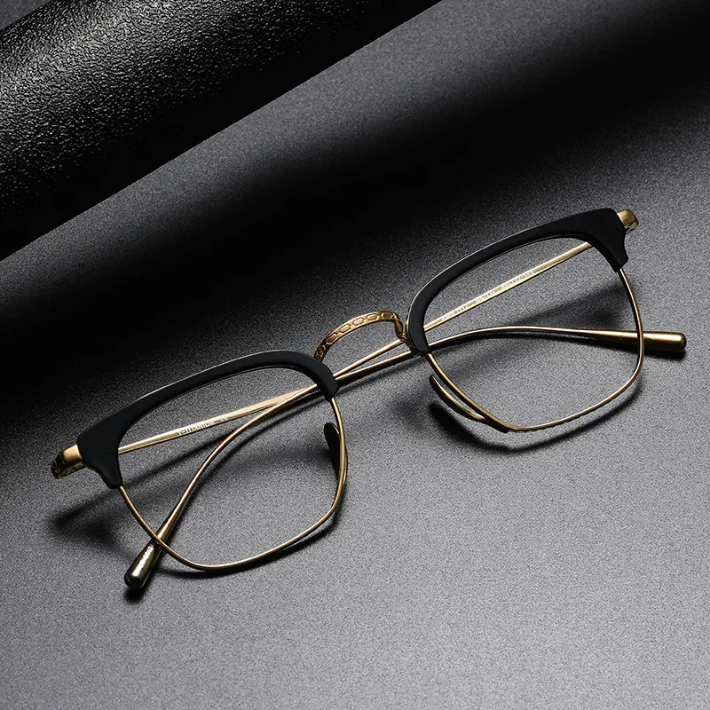 

New Japan Style Square Classic Titanium Eyebrow Eyewear Retro Ultralight Prescription Reading Glasses Frames For Men Eyeglasses