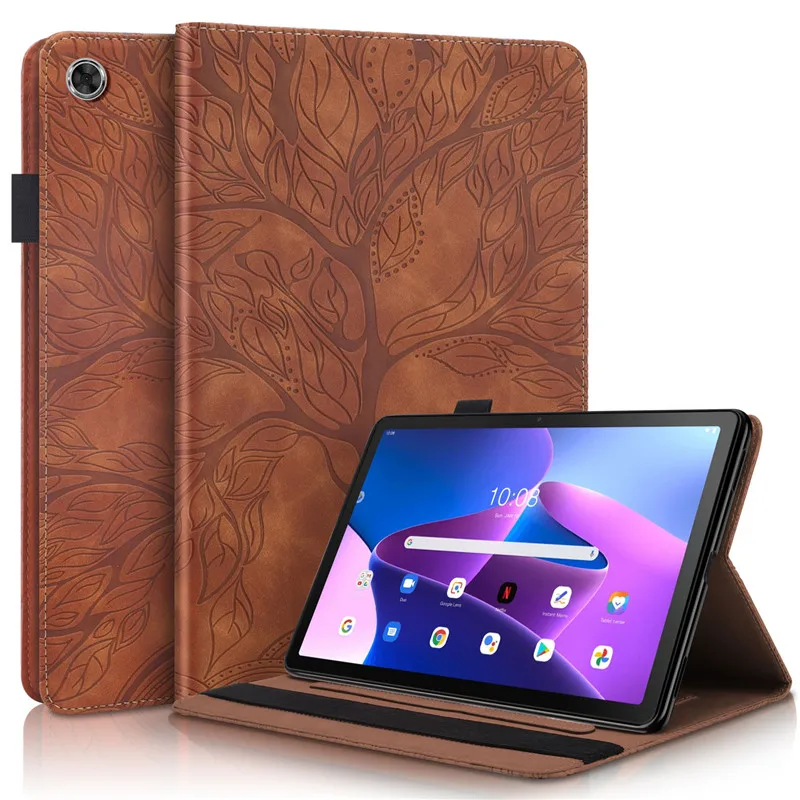 Чехол для планшета Lenovo Tab M10 Plus 3 3-го поколения TB125FU TB128FU чехол-бумажник с тисненым