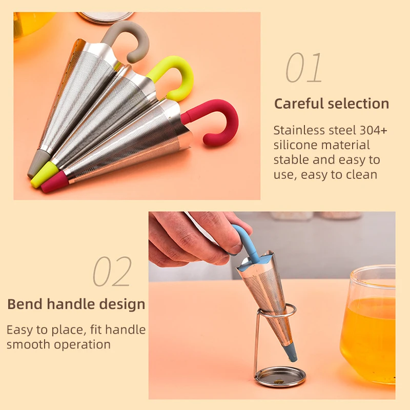 Ситечко Для Чая Из Нержавеющей Стали В Форме Зонтика — Термостойкое Пищевое