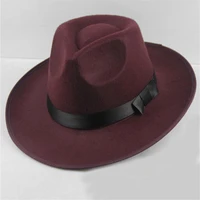 panama hat cap women vintage wide brim sun visor men hard felt fedora autumn cap