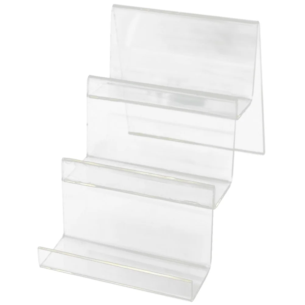 

Acrylic Wallet Holder Purse Stands Display Ladder Shape Transparent Rack Bracket