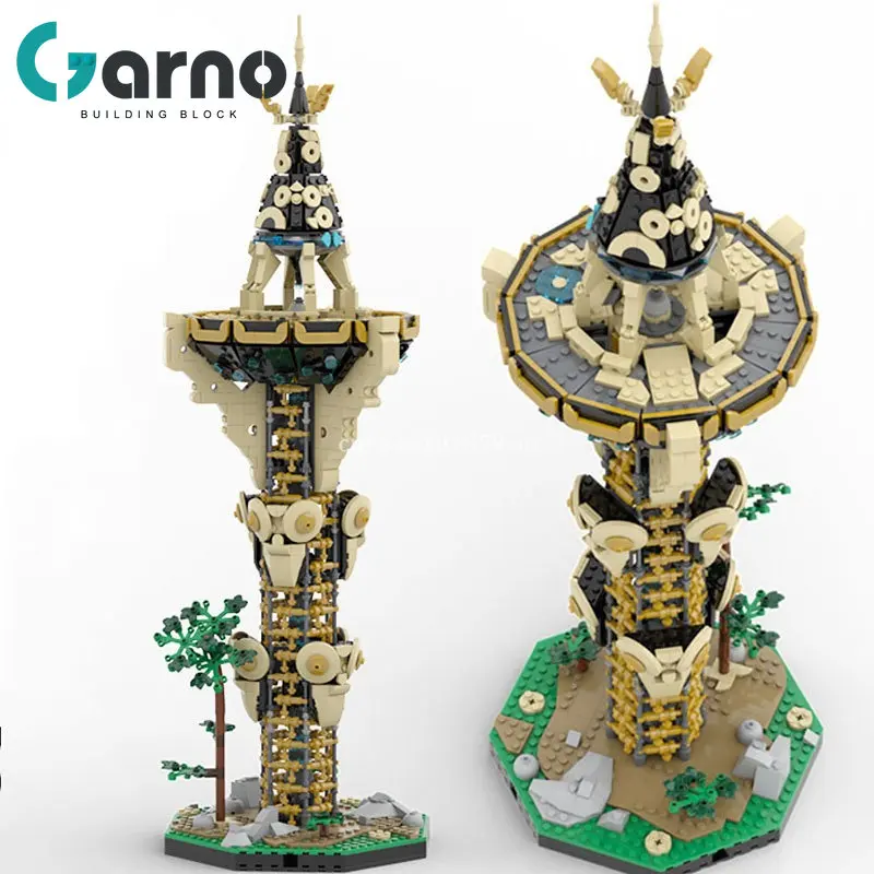 

Garno Game Zeldaed Sheikah Tower House Model Building Blocks Architecture MOC-139323 129936 Assemble Bricks Toy Children Gifts