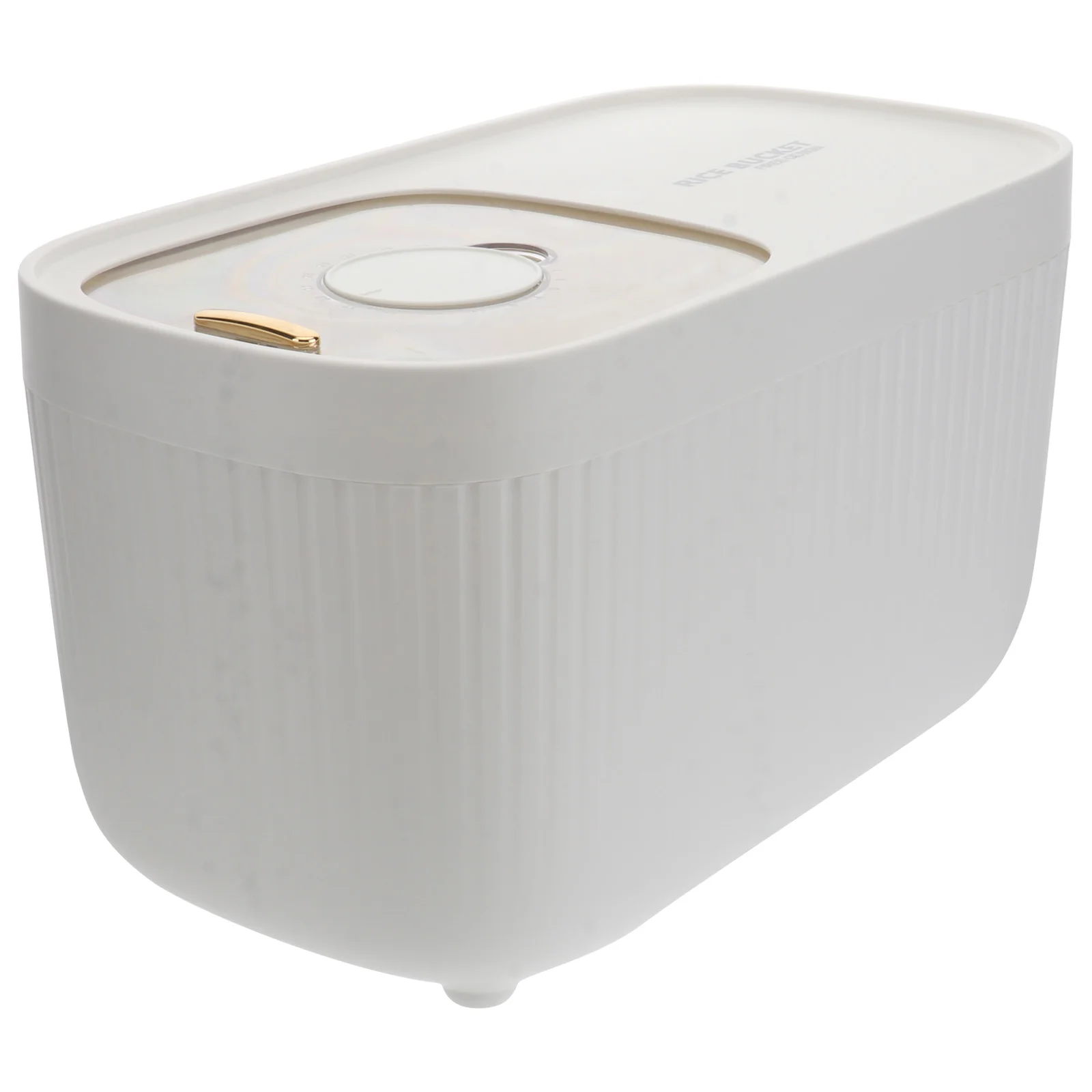 

1pc Moisture-proof Rice Storage Tank Home Rice Storage Bucket with Scale (White)