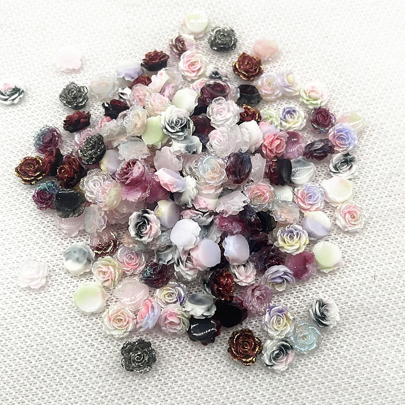 

Блестящие смоляные цветы розы для бижутерии HWGTBBRR 30 шт.
