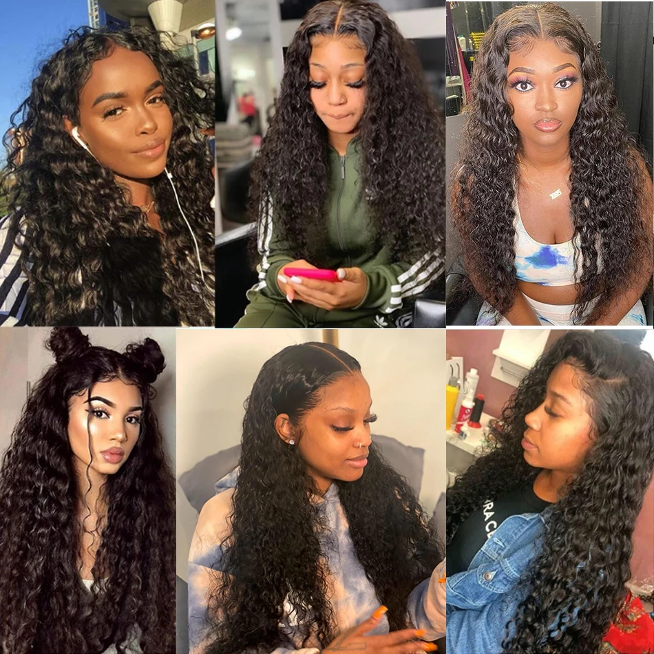 13x4 Kinky Curly Lace Front Human Hair Wigs For Black Women HD Transparent With Frontal 150% 180% Brazilian Remy | Шиньоны и парики