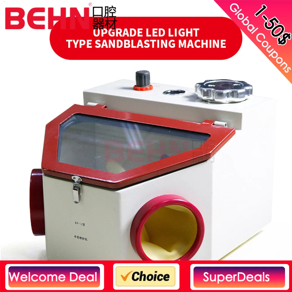 Upgrade Version Double Pen Dental Sandblasting Machine With Light Drawer Type Sand Blasting Unit Twin-pen Motor Dent Equipment