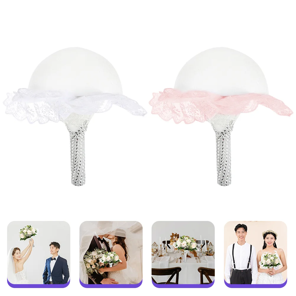 

2 Pcs Bride Bouquet Holders Wedding Bridal Foams Bouquet Holder Bouquet Handles